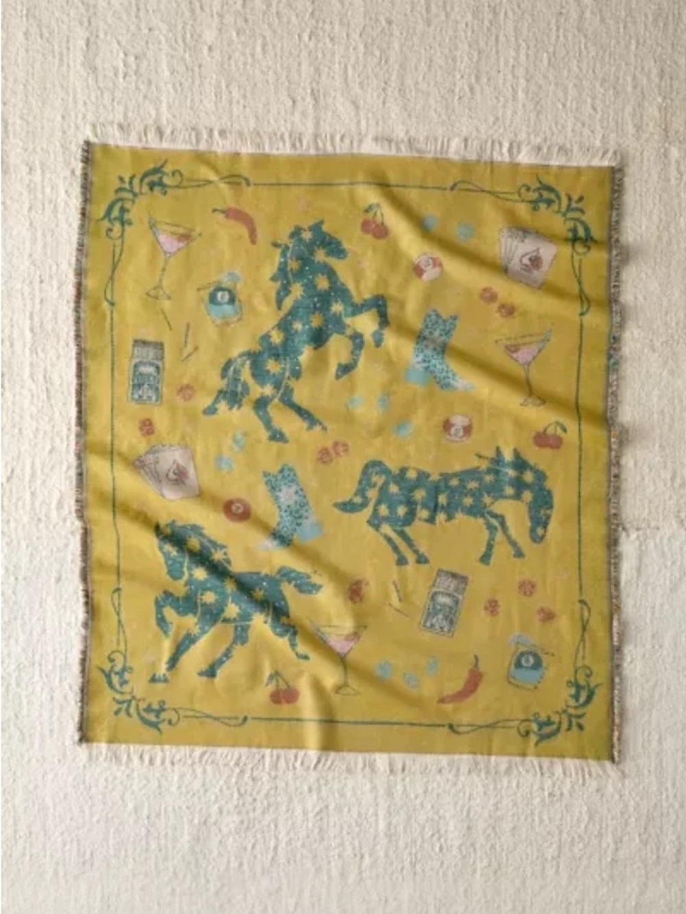Urban Outfitters Emile Cozy Art Throw Blanket